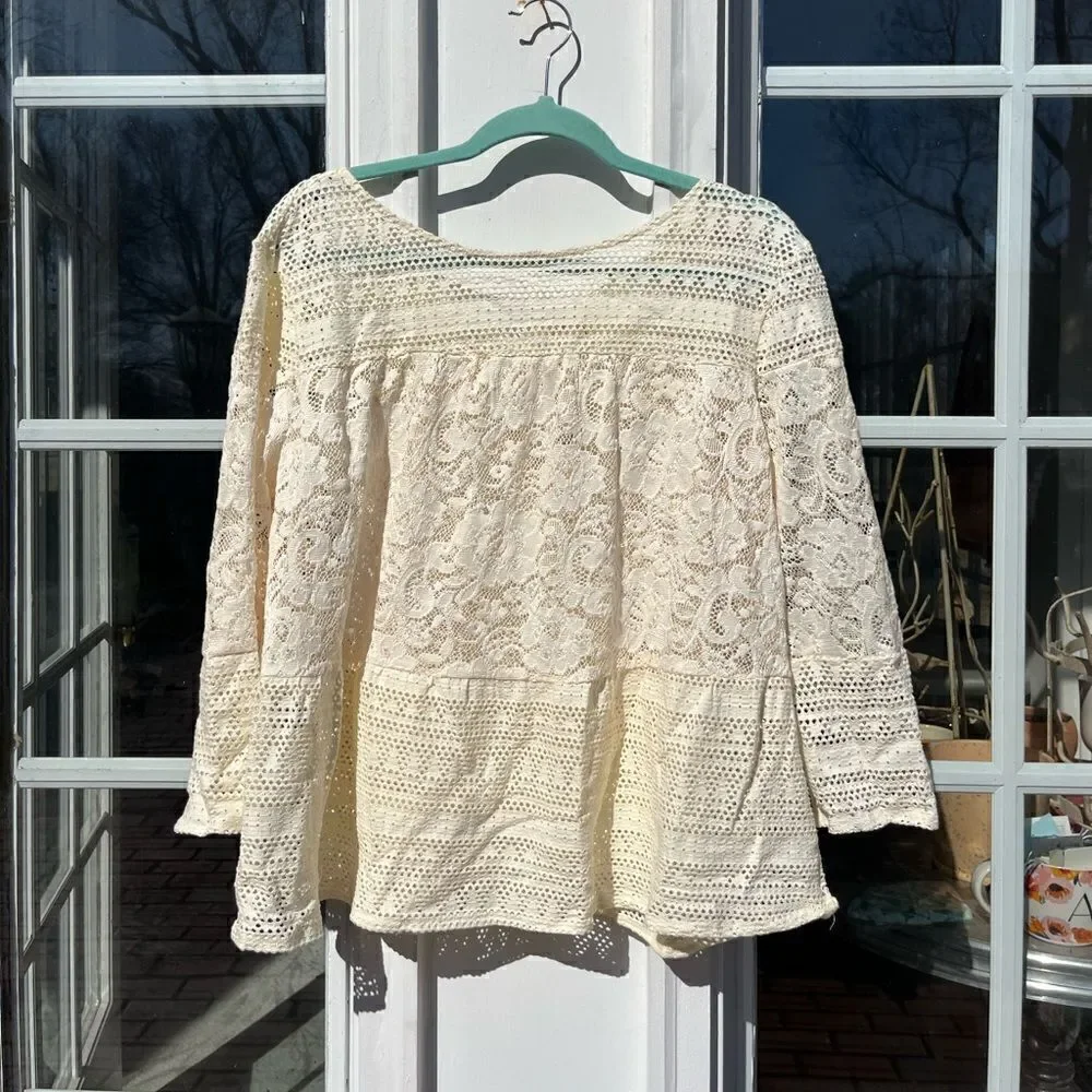 Anthropologie Meadow Rue Lace Cross-back Top NWT